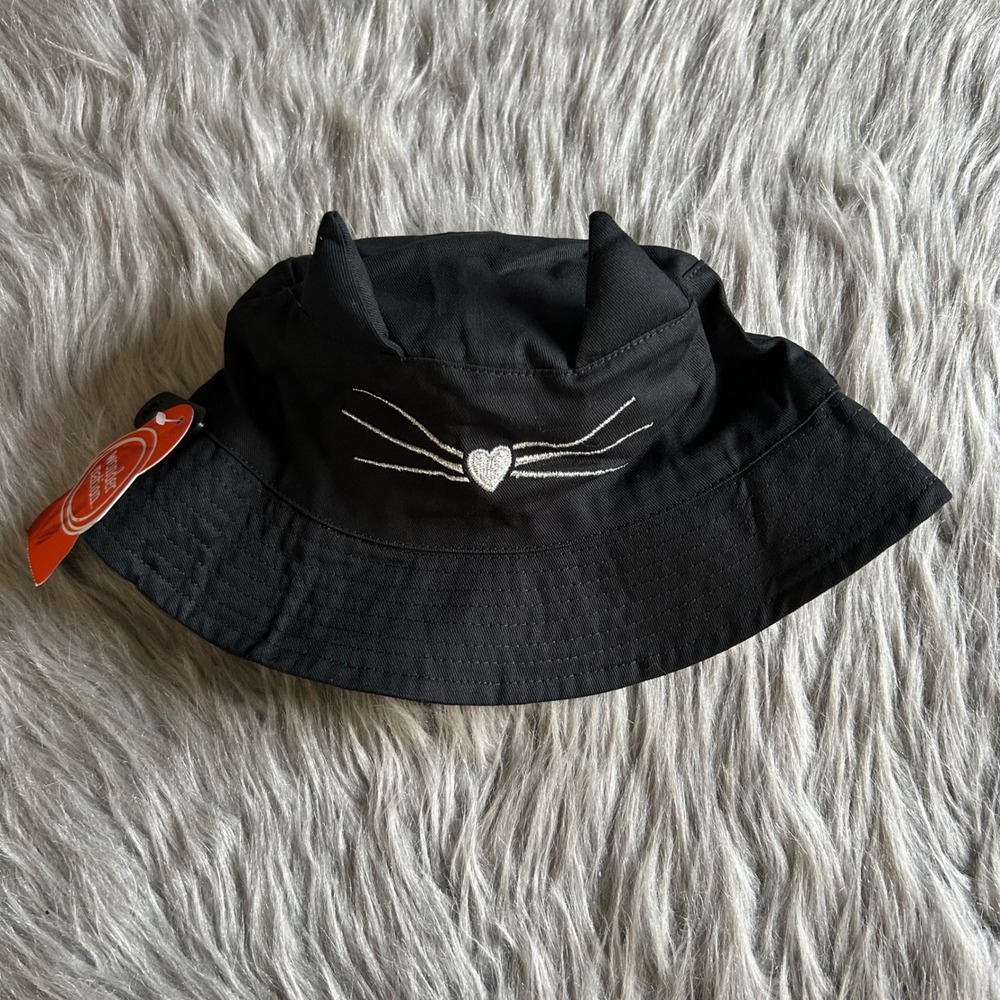 Wonder Nation Cat Bucket Hat‎ Black Toddler Girls One Size